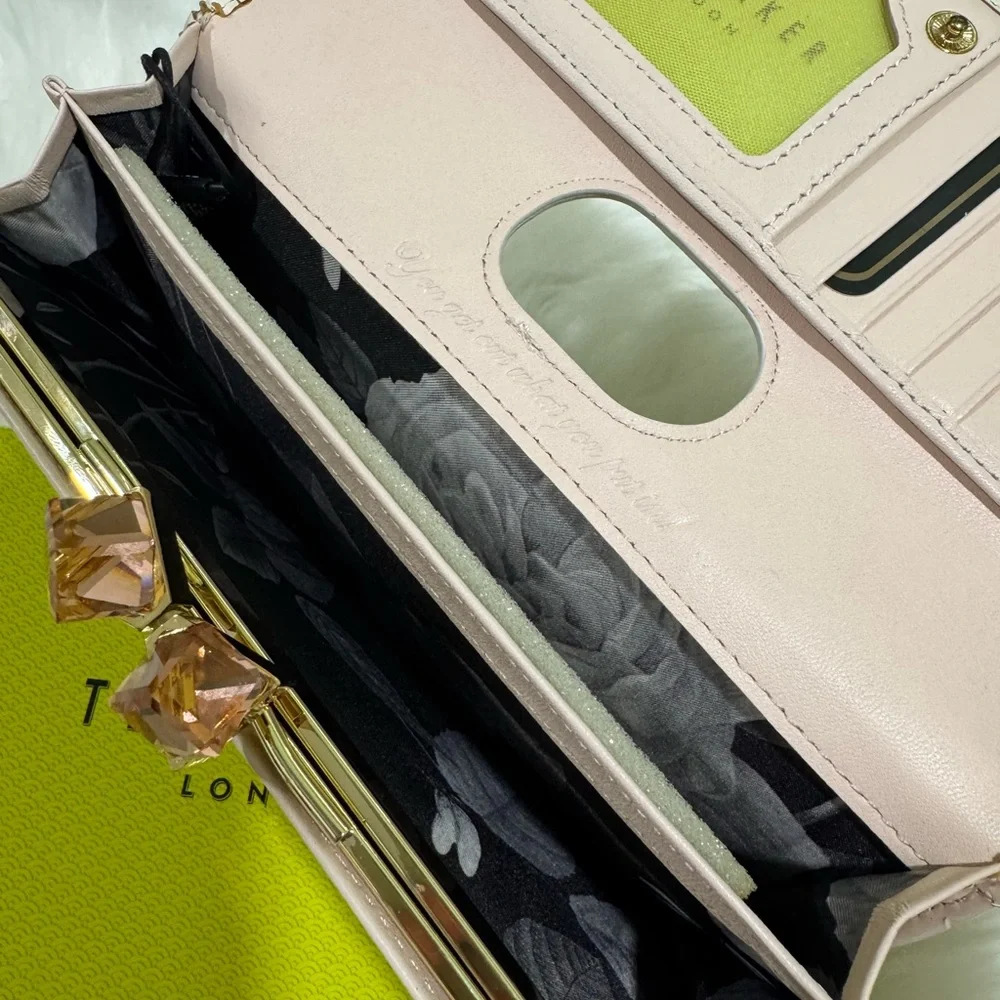 Ted Baker Cream Light Pink Patent Leather Wallet